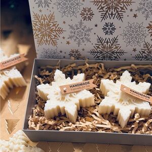 Magical Christmas Snowflake Candles in a Gift Box